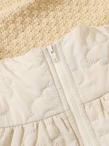 SHEIN Baby Girls Solid Smock Dress - Apricot - View 3