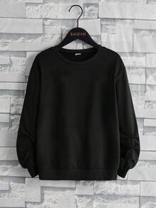 Teen Boy Car & Letter Graphic Drop Shoulder Sweatshirt - Black - View 2