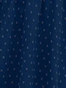 SHEIN Clasi Plus Swiss Dot Halter Neck Dress - Royal Blue - View 5