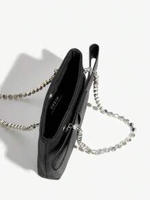 SHEIN BAE 閃亮、閃光、迷人、優雅、精緻、安靜奢華多用途簡約時尚手提包，帶水鑽裝飾蝴蝶結腕帶晚餐包，晚宴包，優雅水鑽水鑽，水晶裝飾，人造珍珠適合派對女孩、女士、女士、新娘非常適合派對、婚禮、舞會、晚餐/宴會送給女士的最佳禮物 - 黑色 - 查看 4