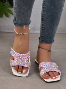 Sandalias planas de mujer - Rosa vieja - Ver 5