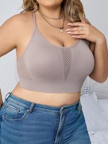 Plus Hollow Out Bralette - Mocha Brown - View 6