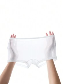 Men Solid Shorts Sexy Underwear - White - View 2