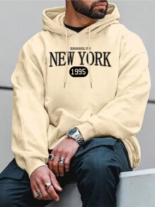 Minimalist Design Men Hoodie | Timeless Classic - Apricot - View 2