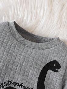 男嬰 2 入組恐龍印花衛衣 - 杏色 - 查看 5