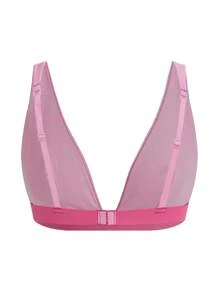 Ocili Leisure Lightweight & Comfy Rib Long Triangle Cup Bralette - Pink - Baby Pink - View 5