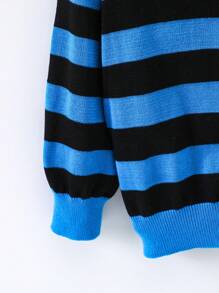 Young Boy Striped & Christmas Tree Pattern Drop Shoulder Cardigan - Multicolor - View 5
