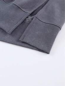 Felpa oversized con grafica lettera spalle cadenti