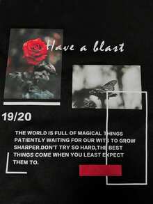 Manfinity Hypemode Men Slogan Graphic Sweatshirt & Sweatpants - Multicolor - View 4