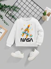 男孩嬰兒火箭&字母圖案運動衫