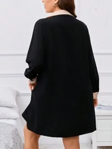 SHEIN Clasi Plus Contrast Trim Tunic Dress