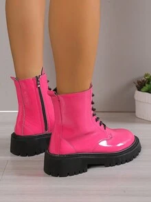 女式流行靴 - 粉色 - 查看 3