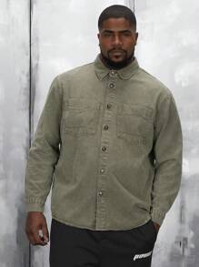 Manfinity VCAY Men Plus Denim Shirts