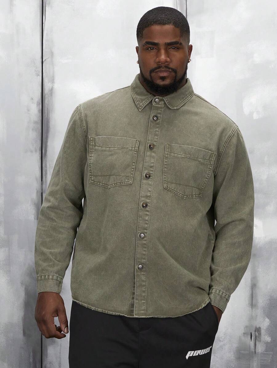 Manfinity VCAY Men Plus Denim Shirts