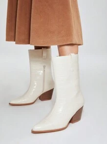 MOTF PREMIUM Botas A La Moda Para Mujeres, Adecuadas Para Uso Diario - Beis - Ver 7