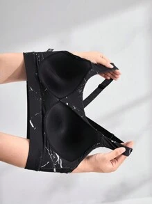 Easithlete Hơn In Đá cẩm thạch Bras thể thao - màu đen - Xem 5