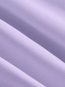 SHEIN MOD 實心結肩褶皺胸部牛仔女約克莎蜜莓裝