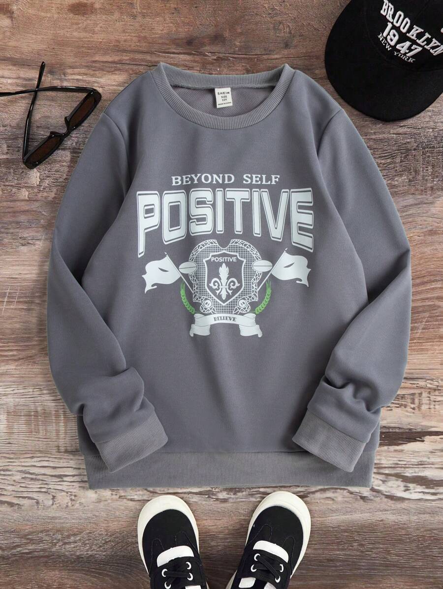Tween Boy Letter Graphic Sweatshirt