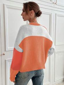 Chiquease Áo khoác len bụi vai thả khối màu - Nhiều màu - Xem 2