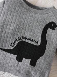 男嬰 2 入組恐龍印花衛衣 - 杏色 - 查看 4