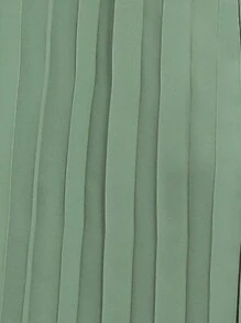 SHEIN Privé Solid Belted Pleated Halter Jumpsuit - Mint Green - View 3