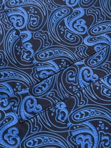 Manfinity Mode 男士大码佩斯利印花馬甲無襯衫 - 彩色 - 查看 4