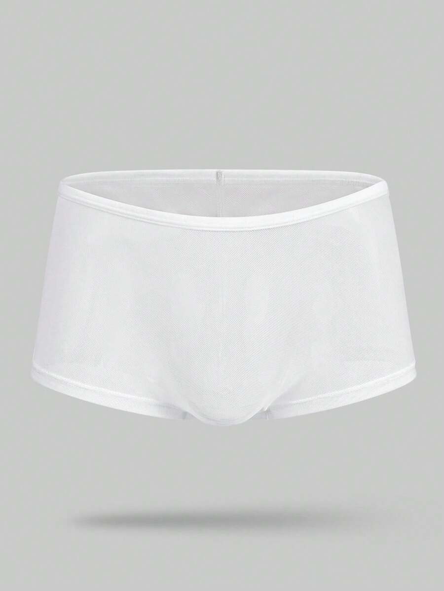 Men Solid Shorts Sexy Underwear - White - View 1