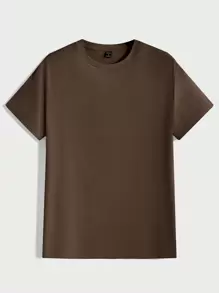 Manfinity BRENVOR Men 3pcs Solid Round Neck Plain Short Sleeve Tee, For Going Out, For Friends
