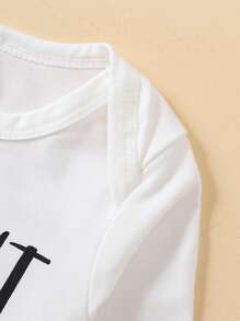 女嬰2入組標語和卡通圖案連身背心 - 白色 - 查看 5