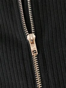 GAUTII Men Solid High Neck Tee - Black - View 3