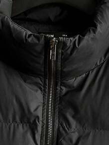 GENTILAND Loose Men Zip Up Padded Puffer Jacket Without Sweater - Black - View 4