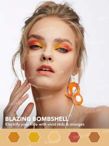 SHEGLAM Lively Leo Palette 8-Clolor Glitter Matte Eyeshadow Palette Bold Yellow Orange Shiny Gold High Pigment Long Wear Blendable Pro Eyeshadow Brand Beauty Makeup Face Paint Cosmetic For Women Girls Perfect For Fall Winter Ideal For Y2K Fancy Fashion Suitable For Birthday Christmas Present Party Ready Best Color