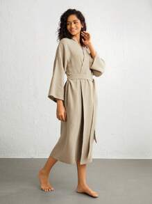 Ocili Bata lounge con cinturón y hombros caídos - Gris - Ver 6