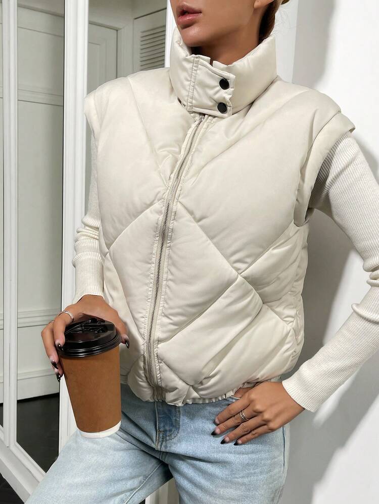 Zip Up Padded Padded Coat For Winter Clothes
