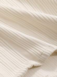 DAZY 纹理落肩纽扣前衬衫，秋季服装长袖上衣 - 米色 - 查看 9