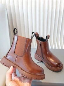 Comfortable Princess Style Children's Boots - Brown - View 1