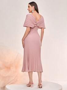 Modelyn 百褶下擺披肩洋裝 - 粉色 - 查看 2