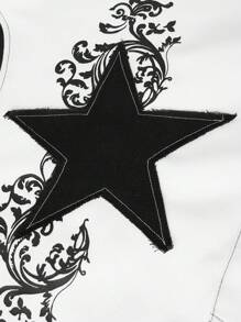 Jack B. Wiese Sudadera con bolsillo tipo canguro con estampado de estrella para hombre diseñador, para vacaciones, primavera, festival, entrenamiento, Ibiza