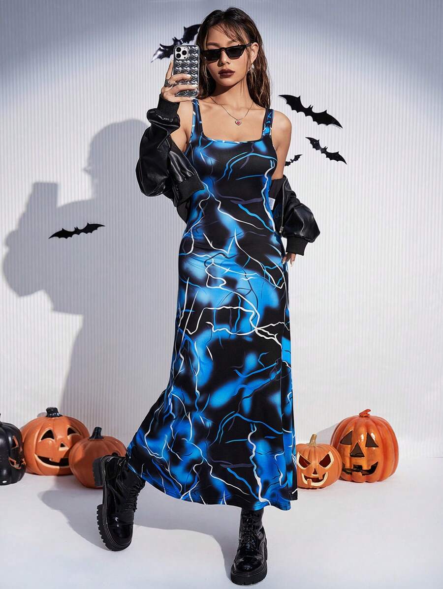 SHEIN Coolane In chớp Váy Dây - Nhiều màu - Xem 1