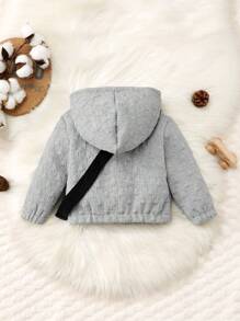 男嬰拉鍊連帽外套和包 - 灰色 - 查看 2