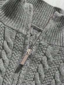 Manfinity VCAY Hombres Jersey de cuello alto tejido de cable