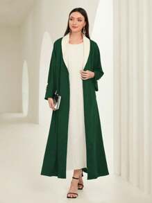 Al Najma 披肩領長袍 - 墨綠色 - 查看 1
