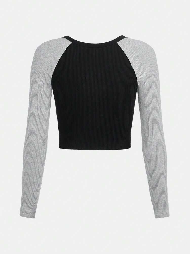 Teen Girl Colorblock Raglan Sleeve Tee