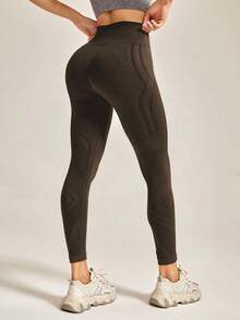 Easithlete 4pcs Wide Waistband Sports Leggings - Multicolor - View 7