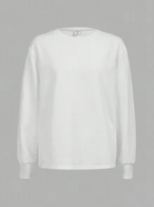 SHEIN Chicos Pantalones deportivos con sudadera con estampado de letra ribete de rayas sin camiseta - Blanco y Negro - Ver 8