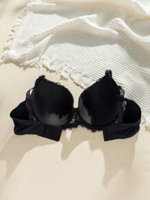 Talla grande Sujetador con encaje con aro - Negro - Ver 2