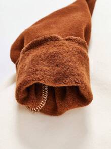 Cozy Pixies 男嬰字母圖案撞色加絨內裏運動衫 - 杏色 - 查看 5