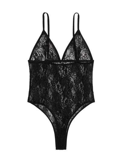 Bloemen Kanten Contrast Binding Teddy Bodysuit out Thong, Lingerie, Baddie Look view 4