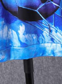 SHEIN Tween Boy Soccer Print Hooded Neck Sweatshirt - Blue - View 6