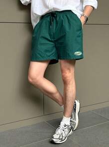 DAZY 男士字母贴花抽绳腰短裤